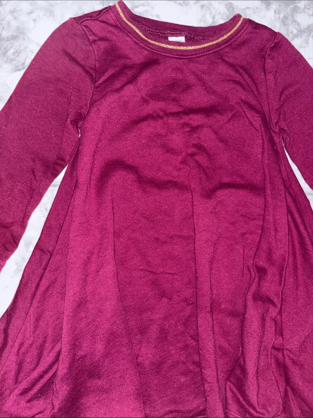 Old Navy Magenta Girls' Long Sleeve Top with Gold Accent